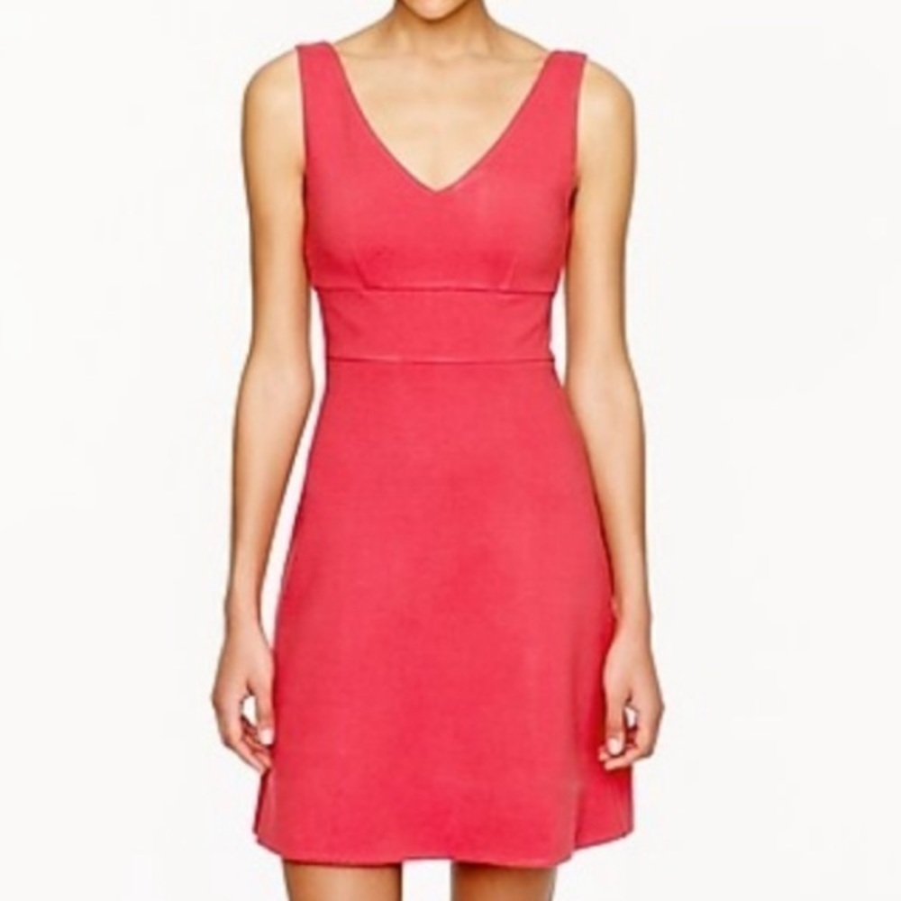 J Crew A Line Red Ponte Dress 0